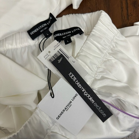 NWT GENERATION LOVE Kim Pajama Shorts Set in White Rainbow - Picture 11 of 16